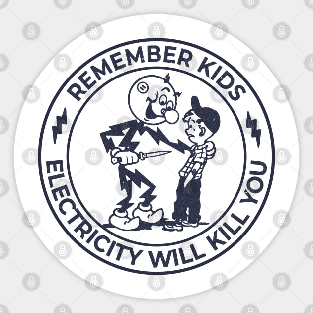 Electricity Warning Sticker by BackOnTop Project